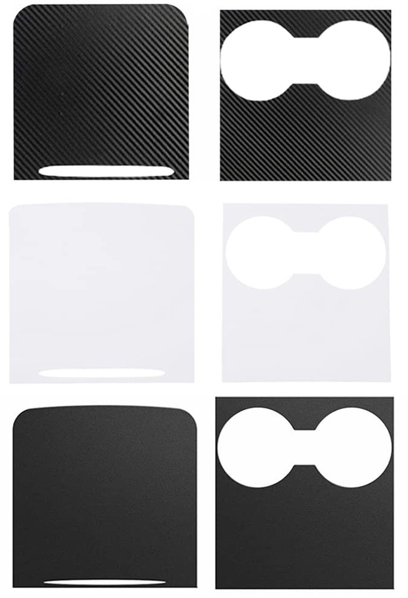 JHUBERS- Center Console Housing - Geschikt voor Tesla Model 3/Y 2021-2022 - PVC - Set van 2 - Carbon Fiber - Bescherming tegen krassen - Console Cover