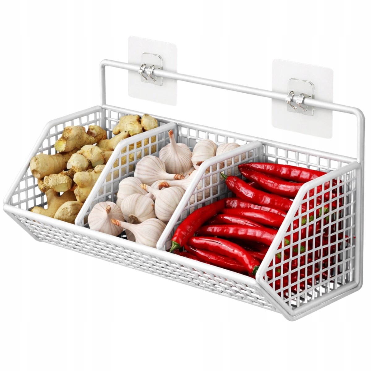 Witte Wandorganizer Keuken - Zonder Boren - RVS