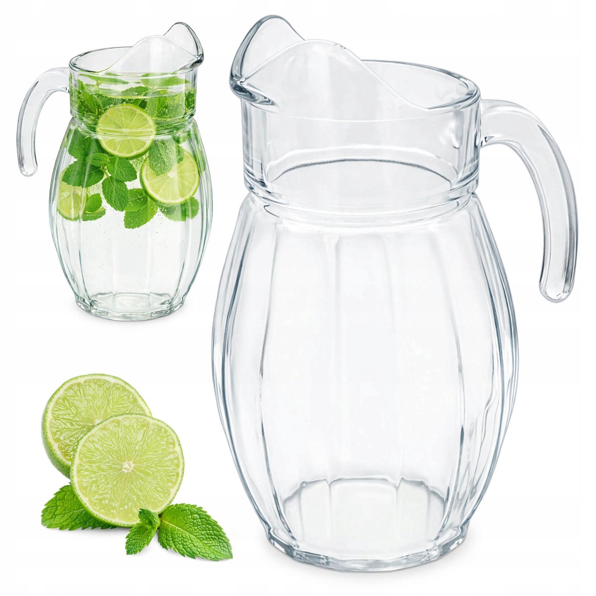 Klassieke Glazen Kan 2L met Handvat voor Thee, Water & Sap