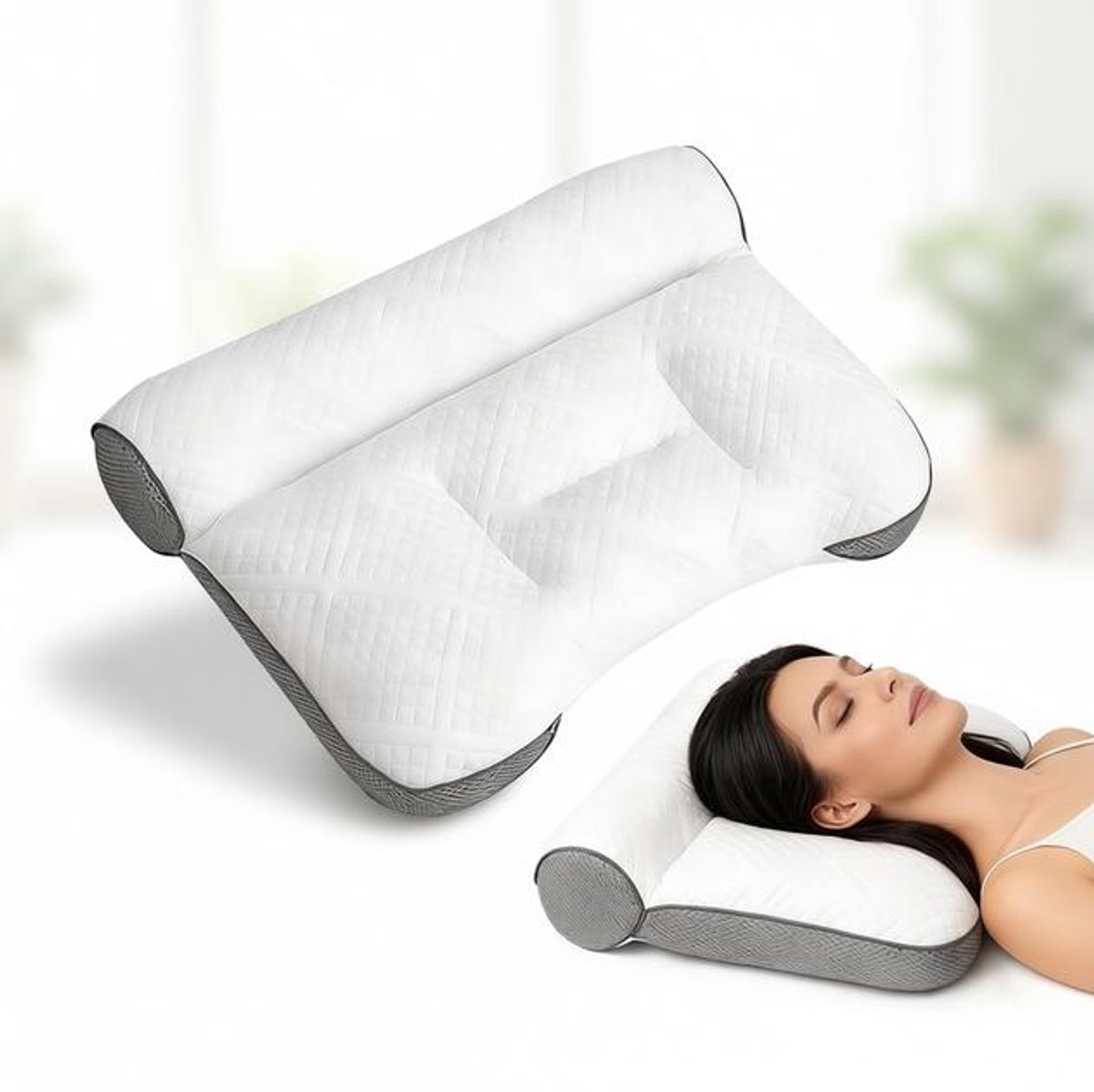 Maison Elara Traagschuim neksteunkussen met ergonomisch ontwerp voor alle slaaphoudingen