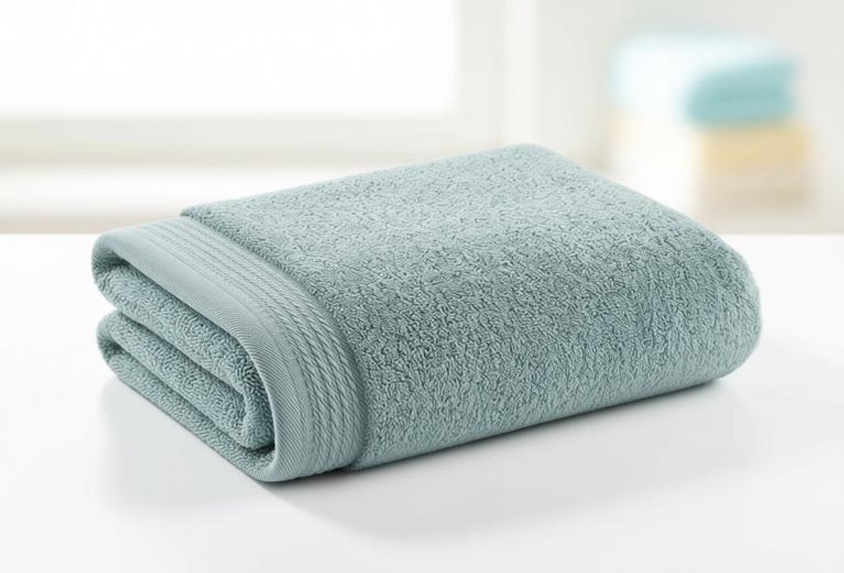 Maison Elara Grote badhanddoek in watergroen, extra absorberend en zacht