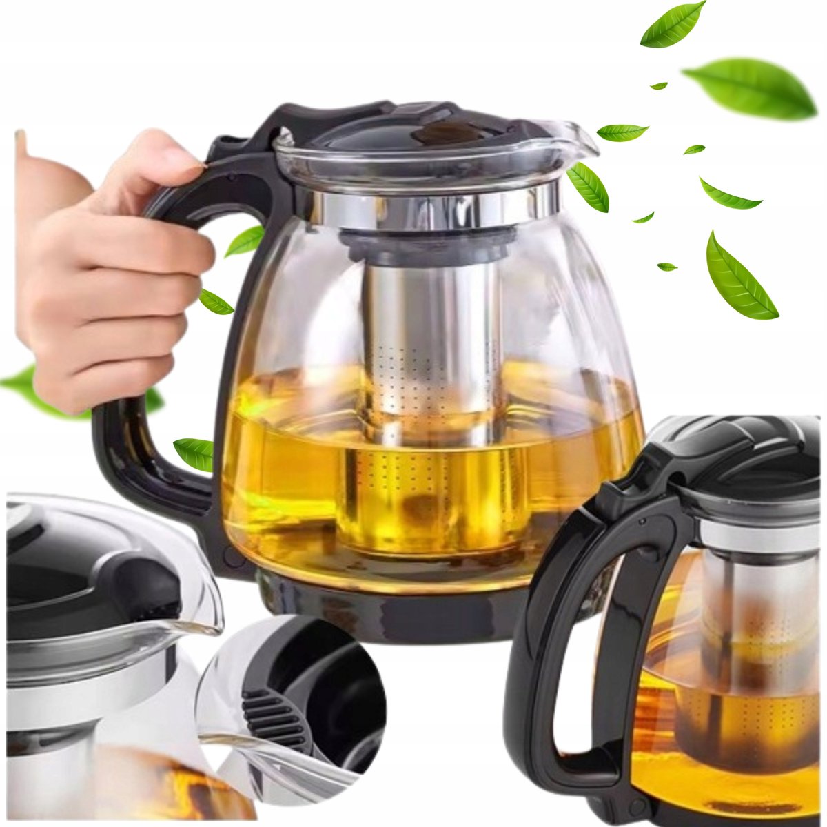 Glazen Theepot met Infuser - 1800 ml - Hittebestendig & Vaatwasmachinebestendig
