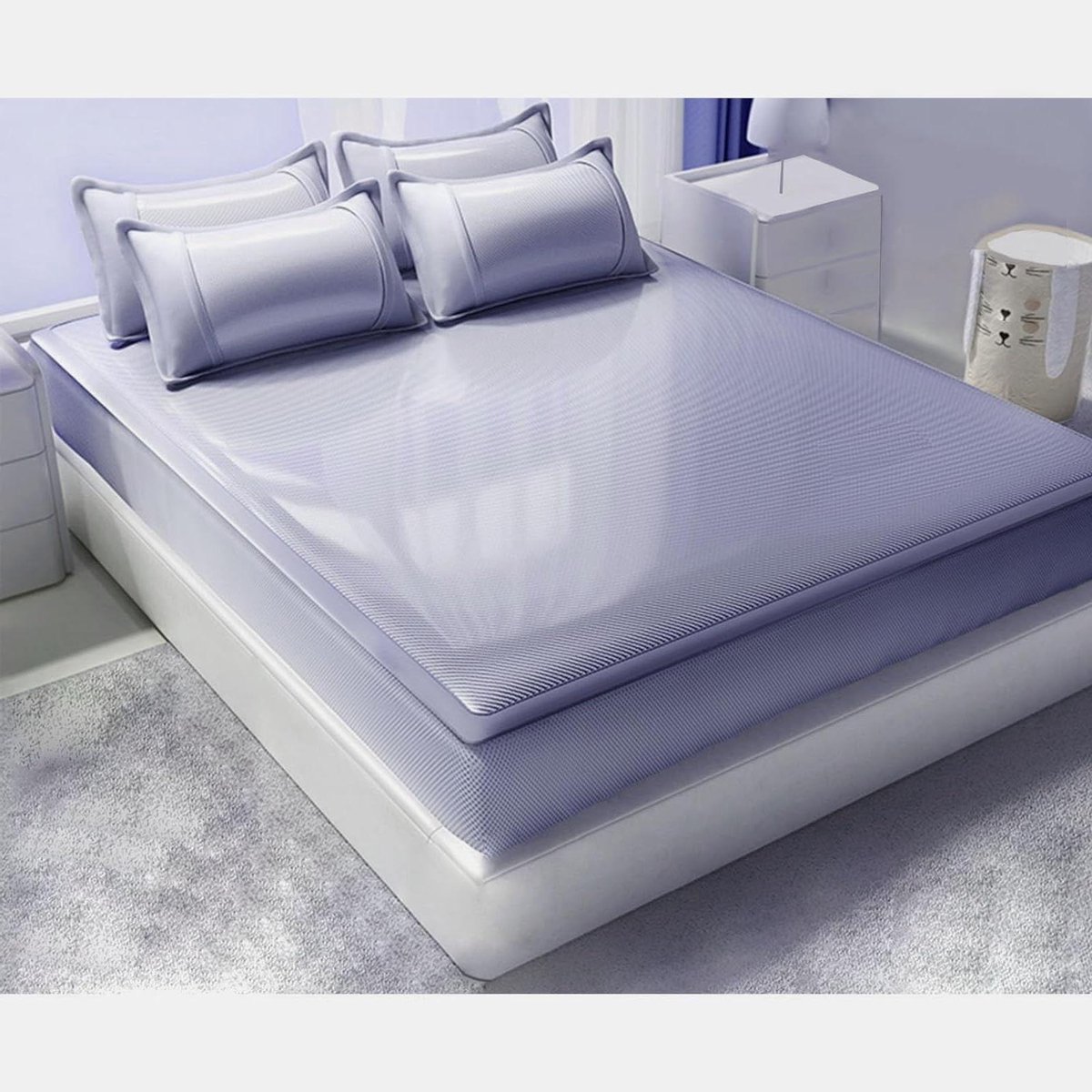 Koelmat voor Bed - Zomer Slaapmat - Koel Slapen - IJs Zijde Materiaal - 200x200 cm - Paars