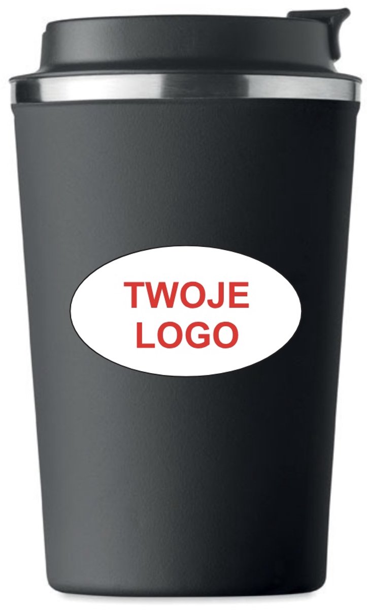 Gepersonaliseerde Thermobeker met Logo - 350ml - Zwart