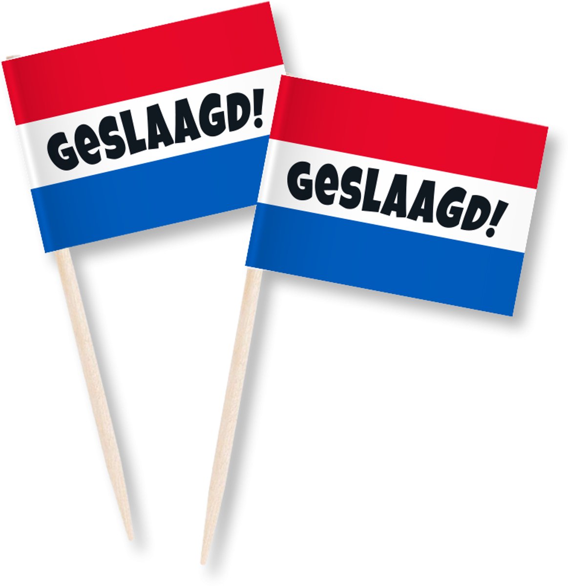 Geslaagd cocktailprikkers - Rood/Wit/Blauw stijl - 50 stuks - Diploma versiering