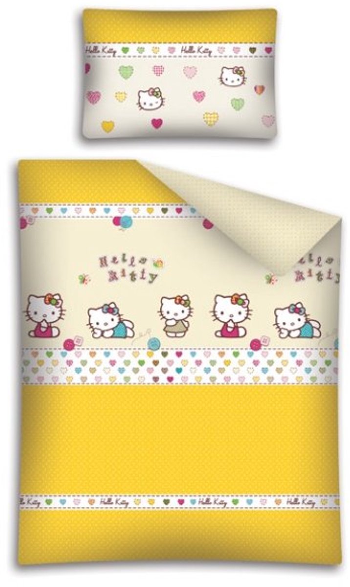 Hello Kitty Kinderbeddengoed 100x135cm Katoen Geel