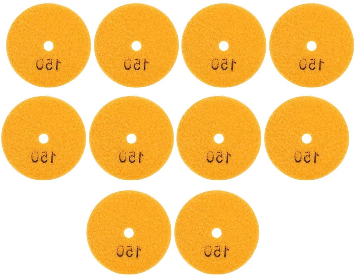 Schuurschijven Pads - Polijstschijven Diamant - Steen Polijsten - Hoge Kwaliteit Hars - 10 stuks 7.5 cm - Oranje