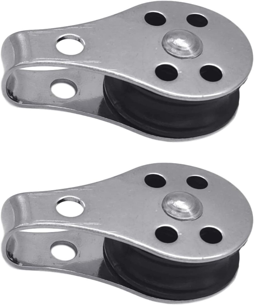 Enkele Katrol - Rvs Roller - Touw Hijsen - Slijtvast Nylon - 45 x 26 mm - Zilver