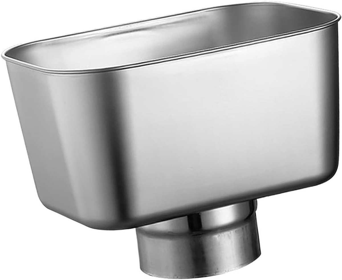 Regenwateropvanger - Goot connector - Water opvangen - Roestvrij staal - 24.5 cm - Zilver