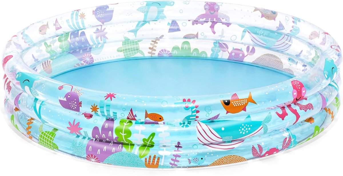 QUOVO® Speelzwembad - Kinderzwembad - Speelzwembad met Glijbaan - Veelkleurig - 152cm x 30cm x 30cm