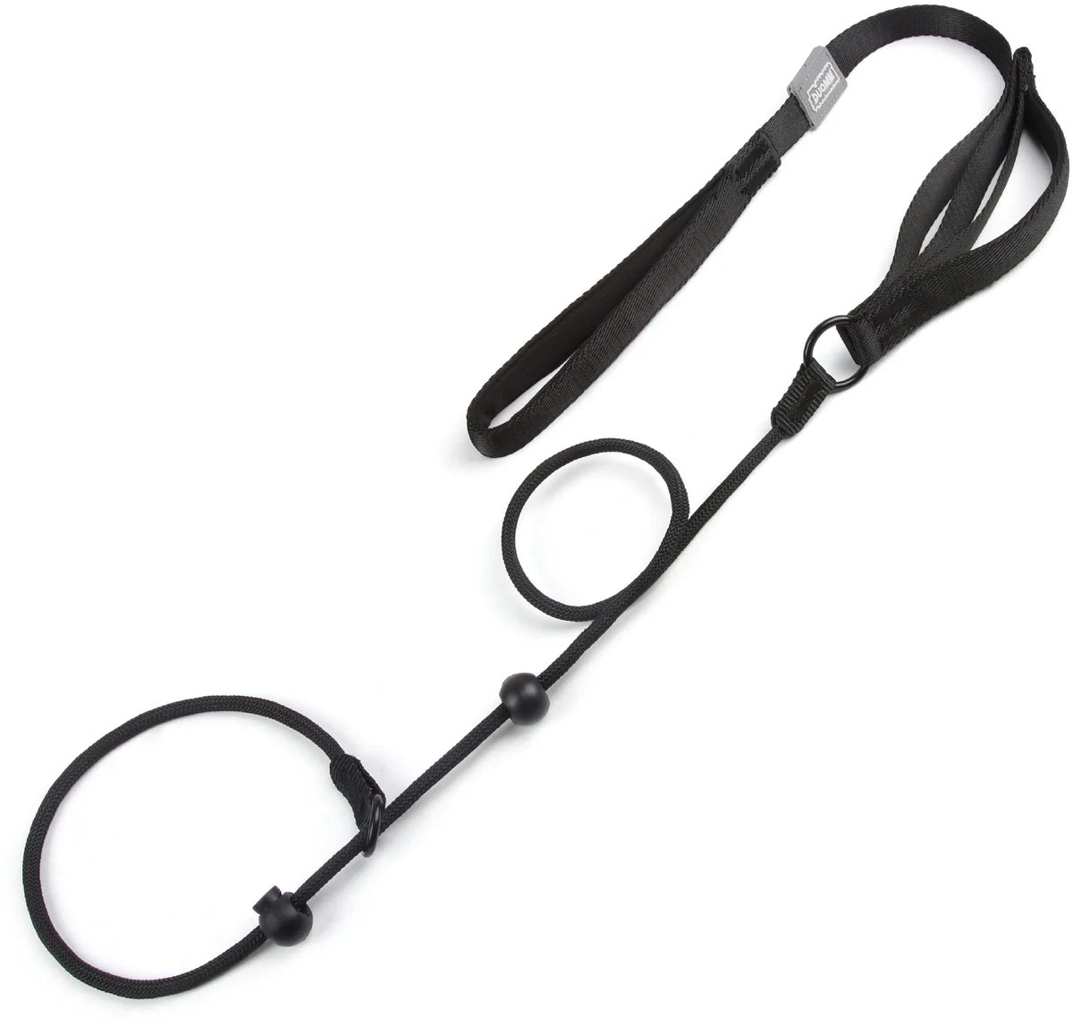 Duomm - Sliplijn - Retrieverlijn met Dubbele Stop - Trainingslijn - Extra Controlegrip - Alle Hondenrassen tot 40KG - Nylon - Zwart