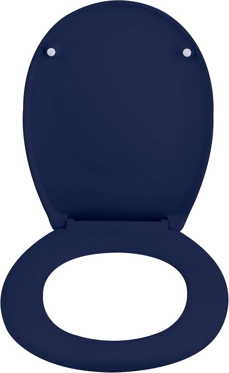 Toiletdeksel met softclose - Toiletbril ovaal - Hygiënisch toilet - Matte afwerking - 44 x 37 cm - Blauw