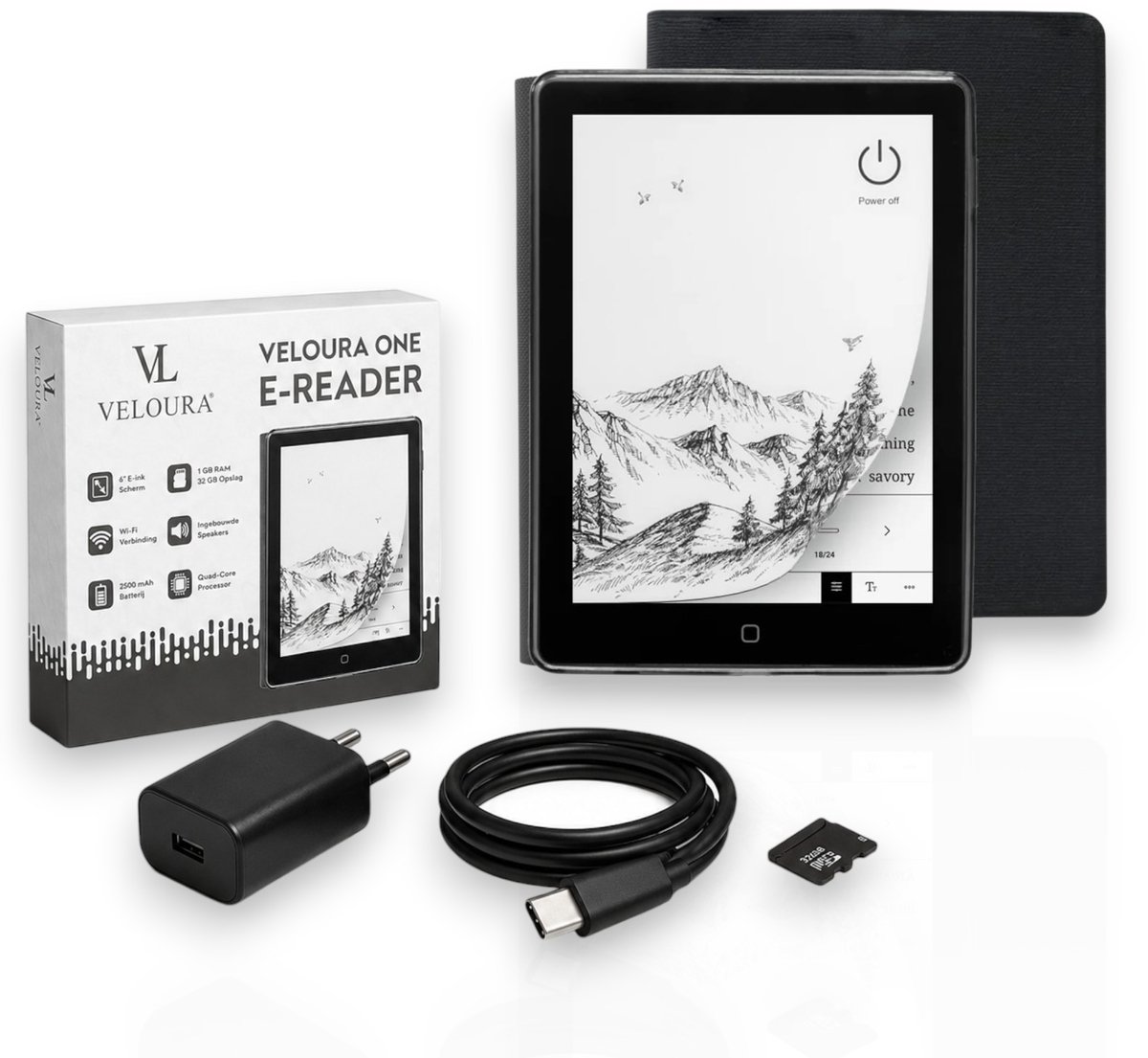 Casaure Veloura One E-reader 6 inch met Schermverlichting - Casaure - €189,95
