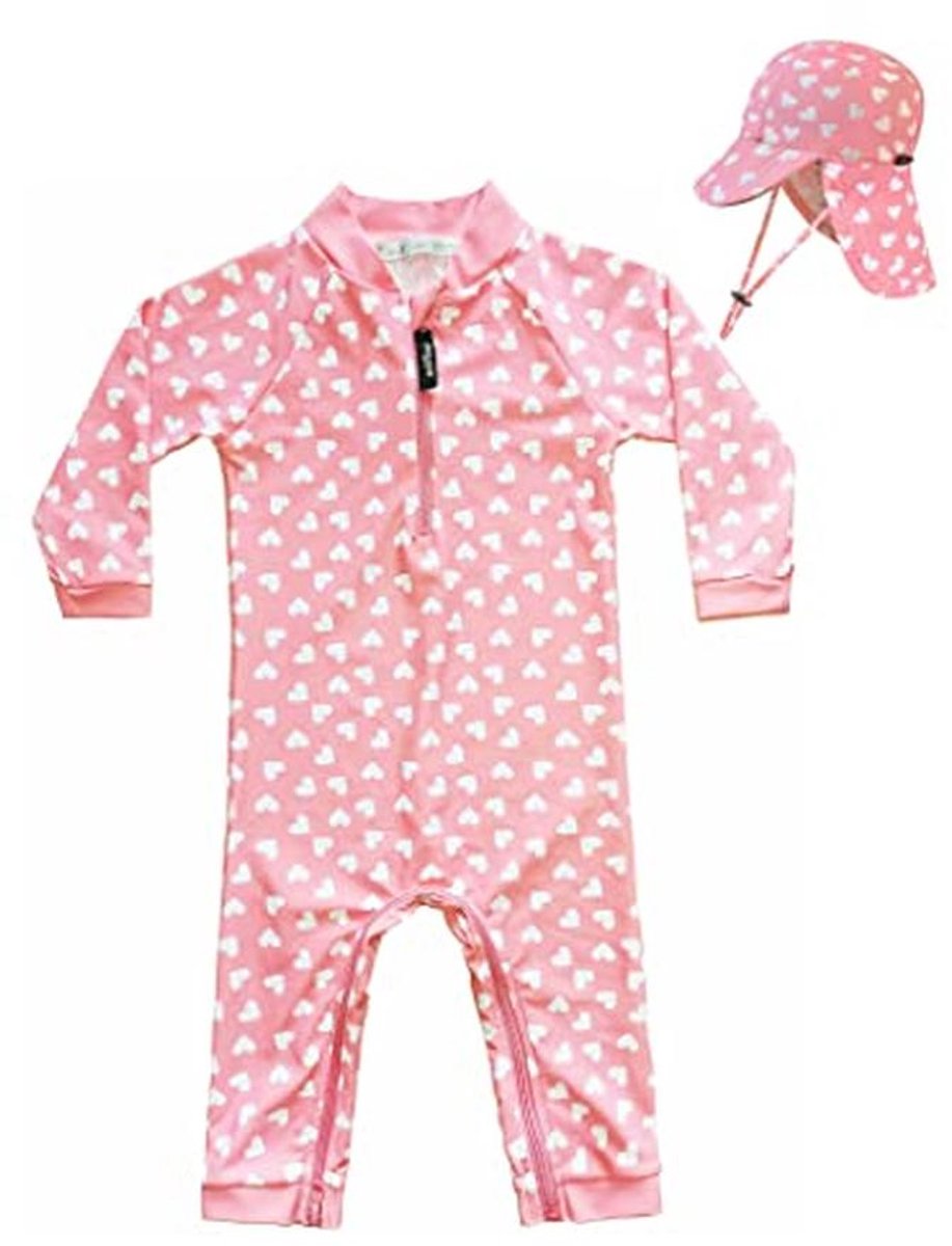 Babyzwempak - Zwemkleding baby - Bescherming tegen zon - UPF 50+ lange mouwen - Kruisritssluiting - Meisjes