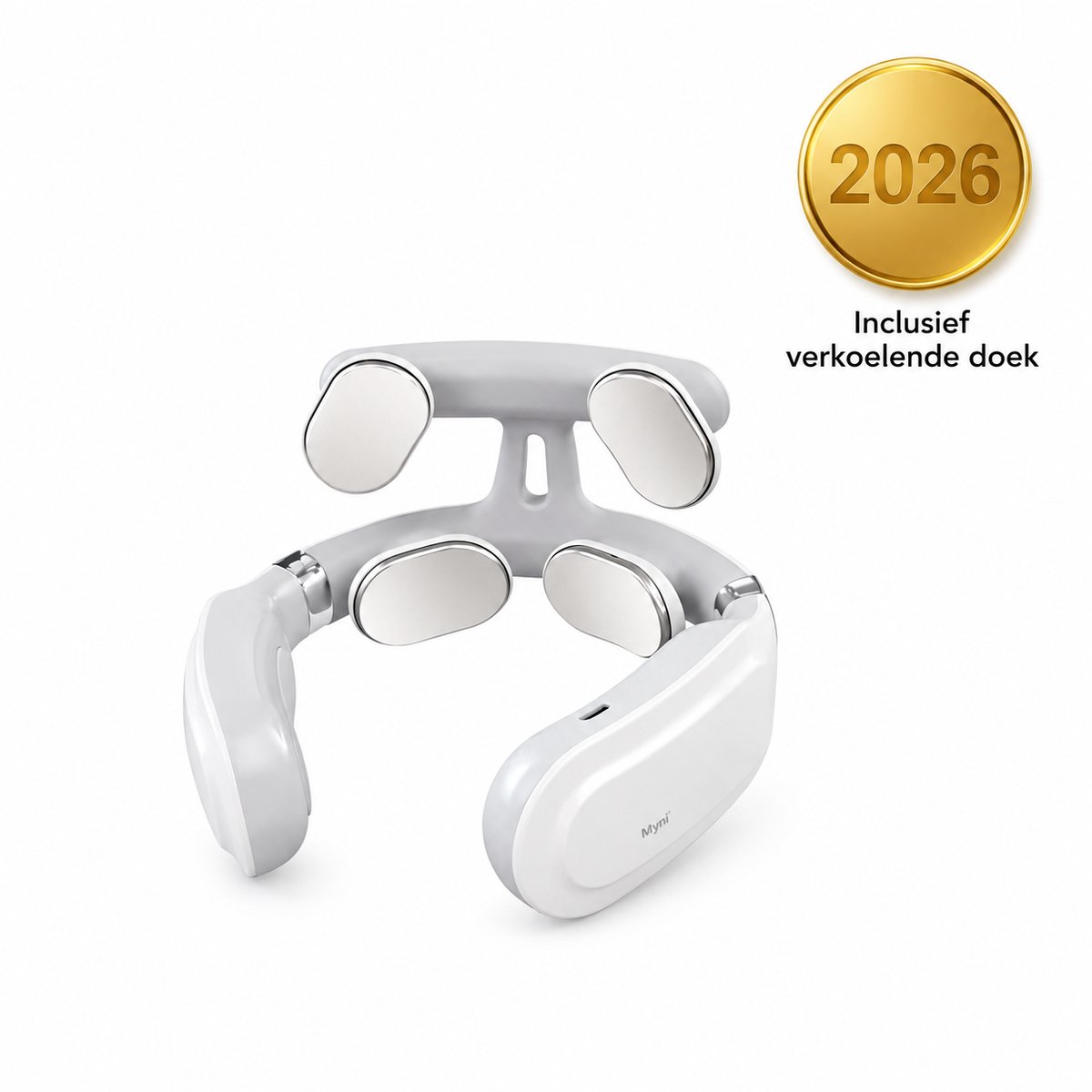 Elektrische Nekmassager met Warmtefunctie – Draadloos en Oplaadbaar Nekmassage Apparaat – Voor Nek en Schouders – Helpt bij Nekpijn, Spierspanning en Stress