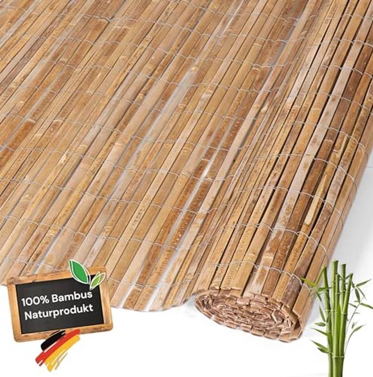 Bamboemat - Zichtscherm Omheining - Privacy Creëren - Gecarboniseerd Natuurproduct - 140 x