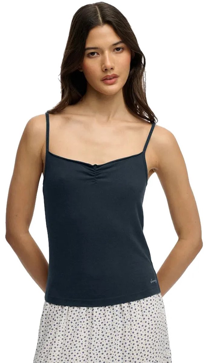Superdry Athletic Essential Gathered Cami Mouwloos T-shirt XS Vrouw Marineblauw