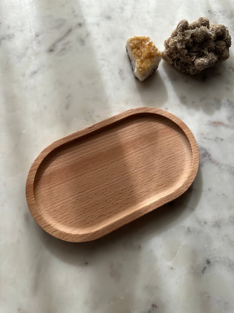 Mini dienblad koffie - serveerplankje koffie - Naturel - Scandinavische stijl - 20 x 12 cm - houten koffieplateau- houten dienblad koffie - thee dienblad