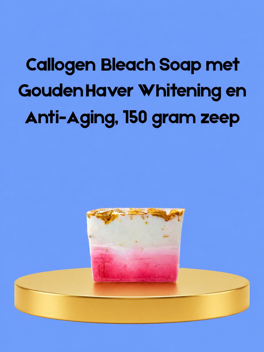 Callogen Bleach Soap with Golden Oats – 150 g – Whitening & Anti-Aging Soap – Helpt Donkere Vlekken te verminderen, Egaliseert de Huidtint, Exfolieert Zacht & Ondersteunt een Jeugdige, Gladde & Stralende Huid
