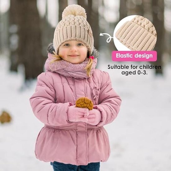 Baby Mutsjes - Winter Mutsjes - Warm Houden - Fleece Gevoerd - 2-Pack - Meisjes — afbeelding 3