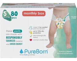 Baby Broekjes - Luier Broekjes - Droog en Comfortabel - Dermatologisch Getest - Maat 5 80 Stuks - Wit