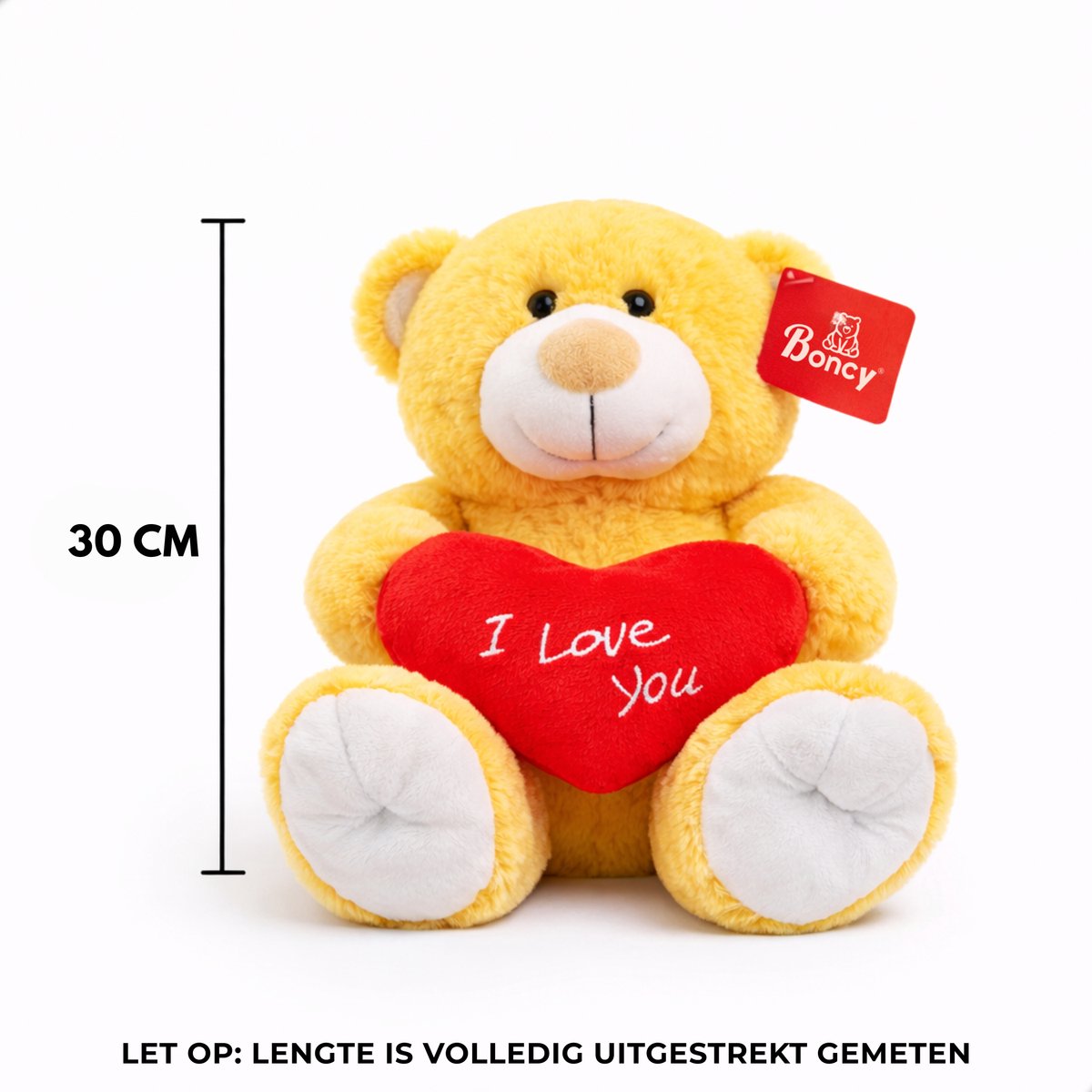 Boncy® Knuffelbeer I Love You - Teddybeer Knuffel met Hart - Pluche Knuffels - Valentijn Cadeau of Baby Teddy Beer - Cadeautje Verjaardag — afbeelding 7