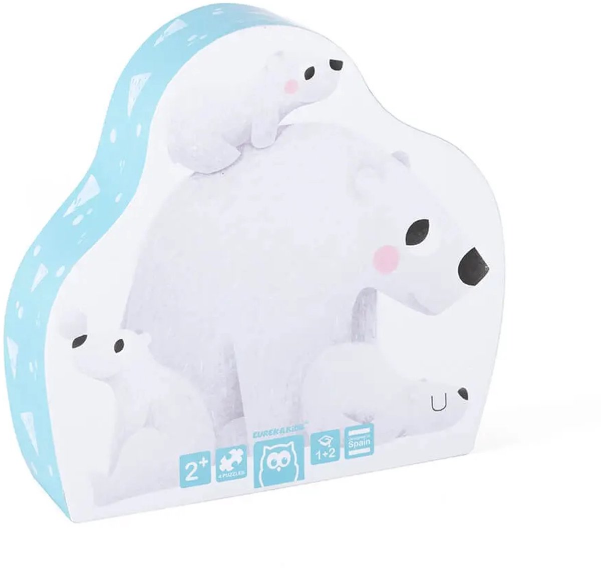 Eurekakids 4 in 1 Puzzel Pooldieren - 4 Educatieve Kinderpuzzels - In Luxe Doos - Vanaf 2 Jaar
