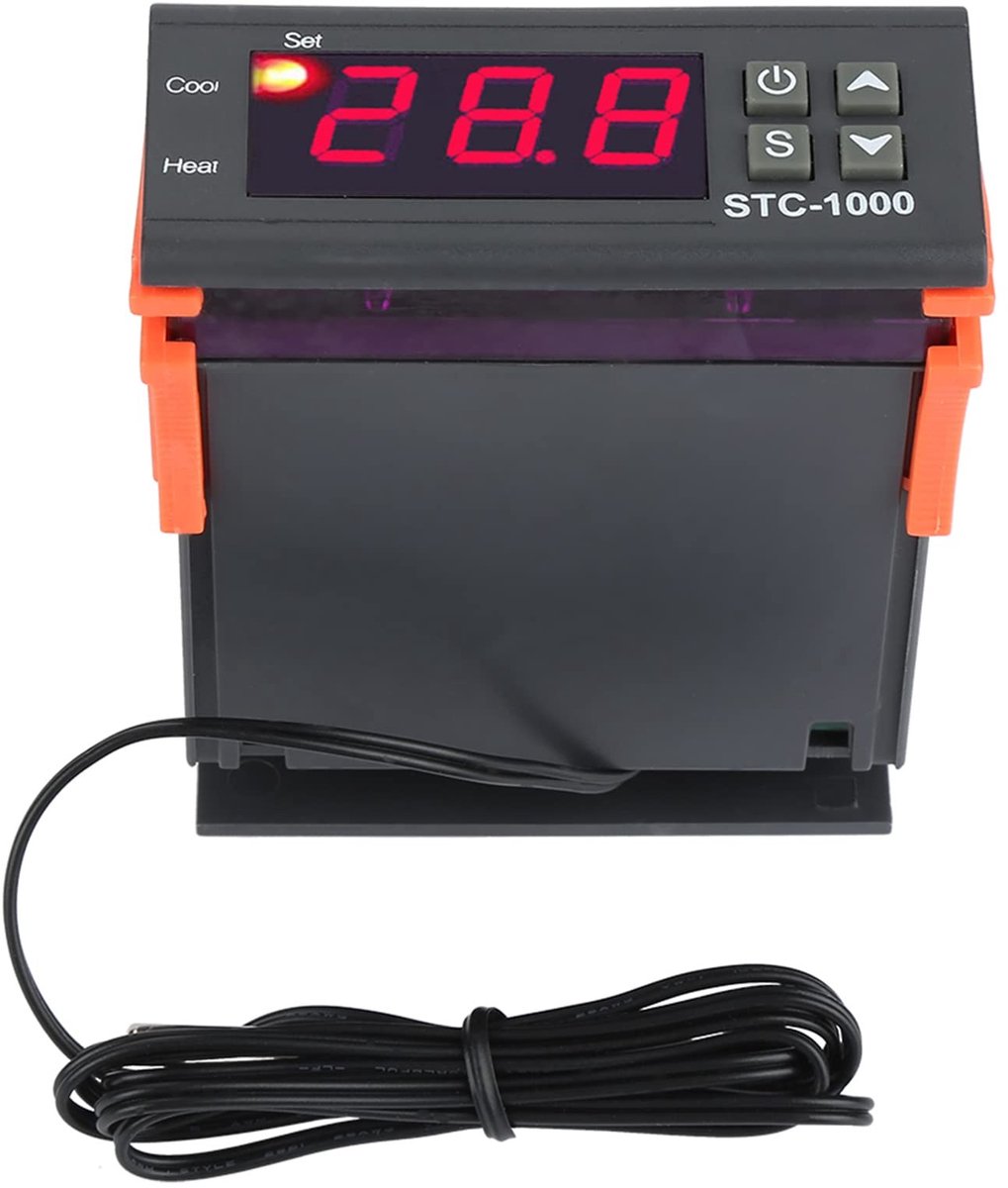 Dailygoods- Temperatuurregelaar Digitale Thermostaat - 110-220V - Temperatuursensor - Koel/Warmte Modi - Nauwkeurigheid ± 1 ℃ - Meetbereik -50 ℃ ~ 99 ℃