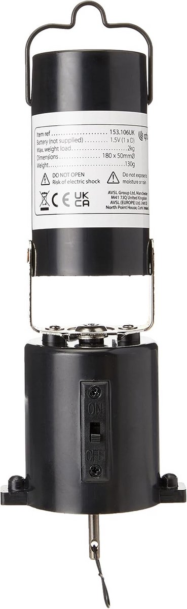 Spiegelkogelmotor - Draaimechanisme - Feestverlichting - Batterij-aangedreven - Tot 2 kg - Zwart