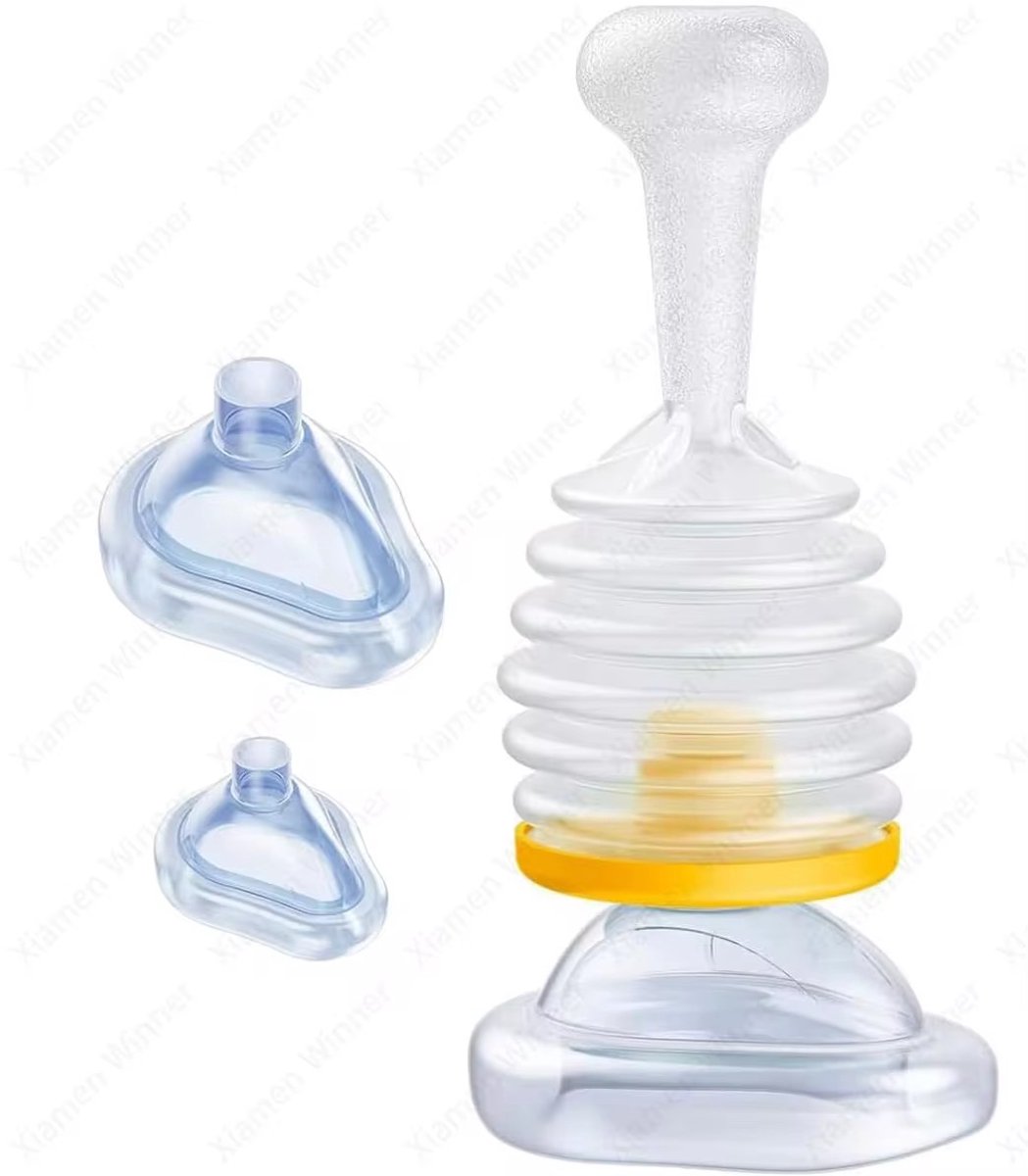 Anti-Verslik Apparaat EHBO – Levensreddend Hulpmiddel bij Verslikking & Verstikking – Voor Baby, Kind & Volwassene – Herbruikbaar Zuigsysteem – Luchtweg Vrijmaker met Maskers & Opbergtas — cadeau in Cadeau-ideeën - foto 5