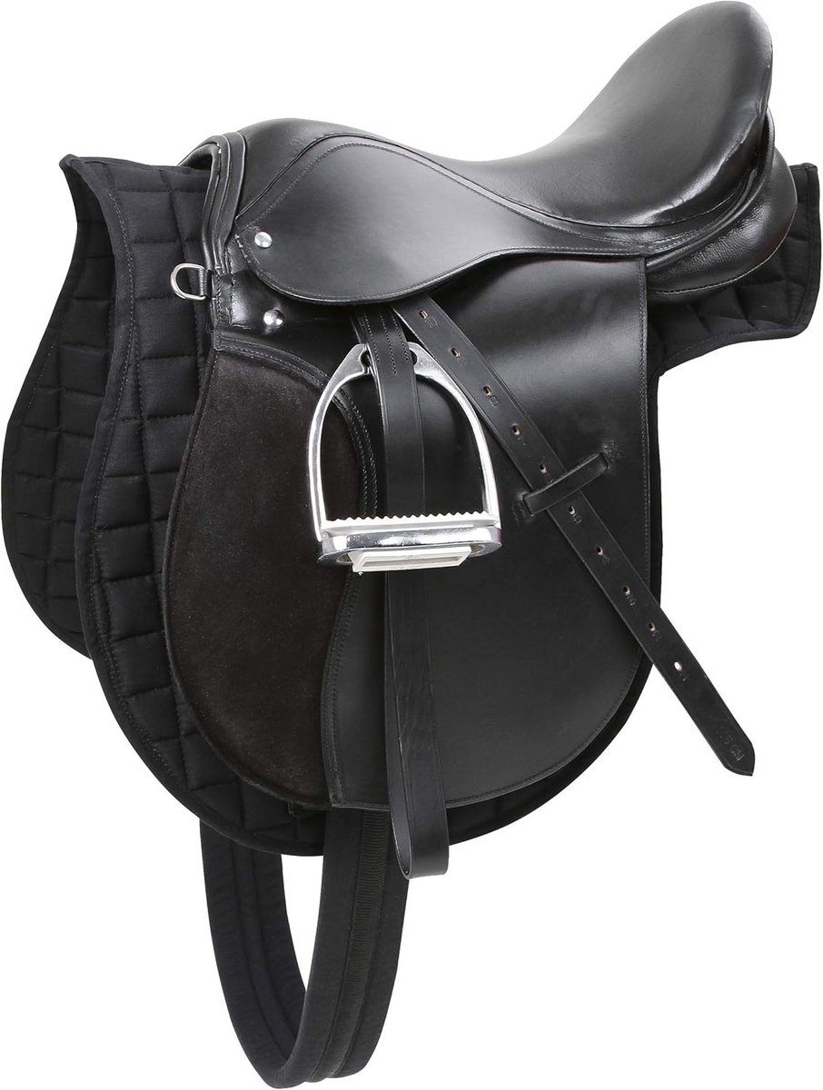 Zadel Set - Paardrij Set - Paardrijden - Compleet Starterspakket - 17.5 inch - Zwart