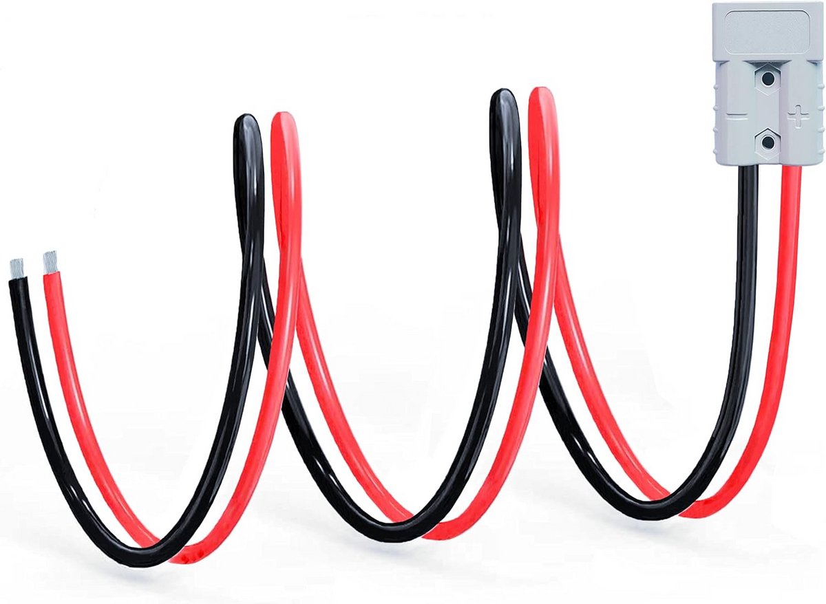 Oplaadaansluiting Vorkheftruck - Batterij Kabel - Snel Batterij Laden - 50A Anderson Stekker - 10 AWG 60cm - Zwart
