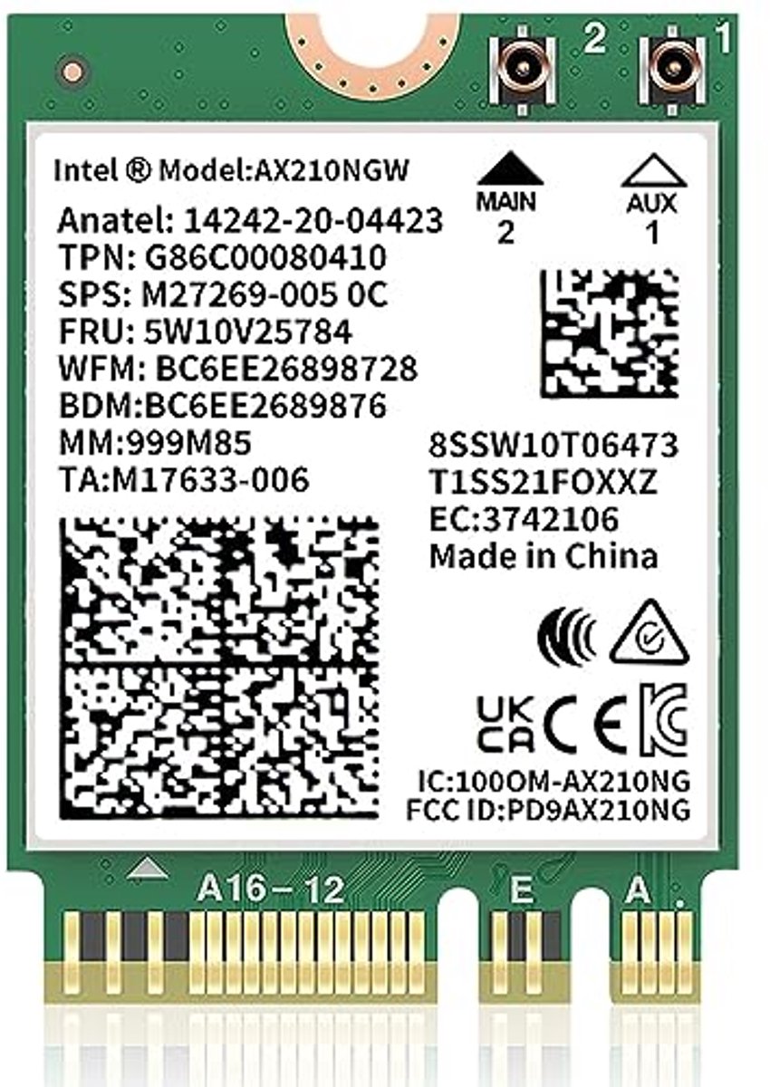 Wifi 6E module - Netwerkadapter - Supersnel internet - 6 GHz band - M.2 - Zwart