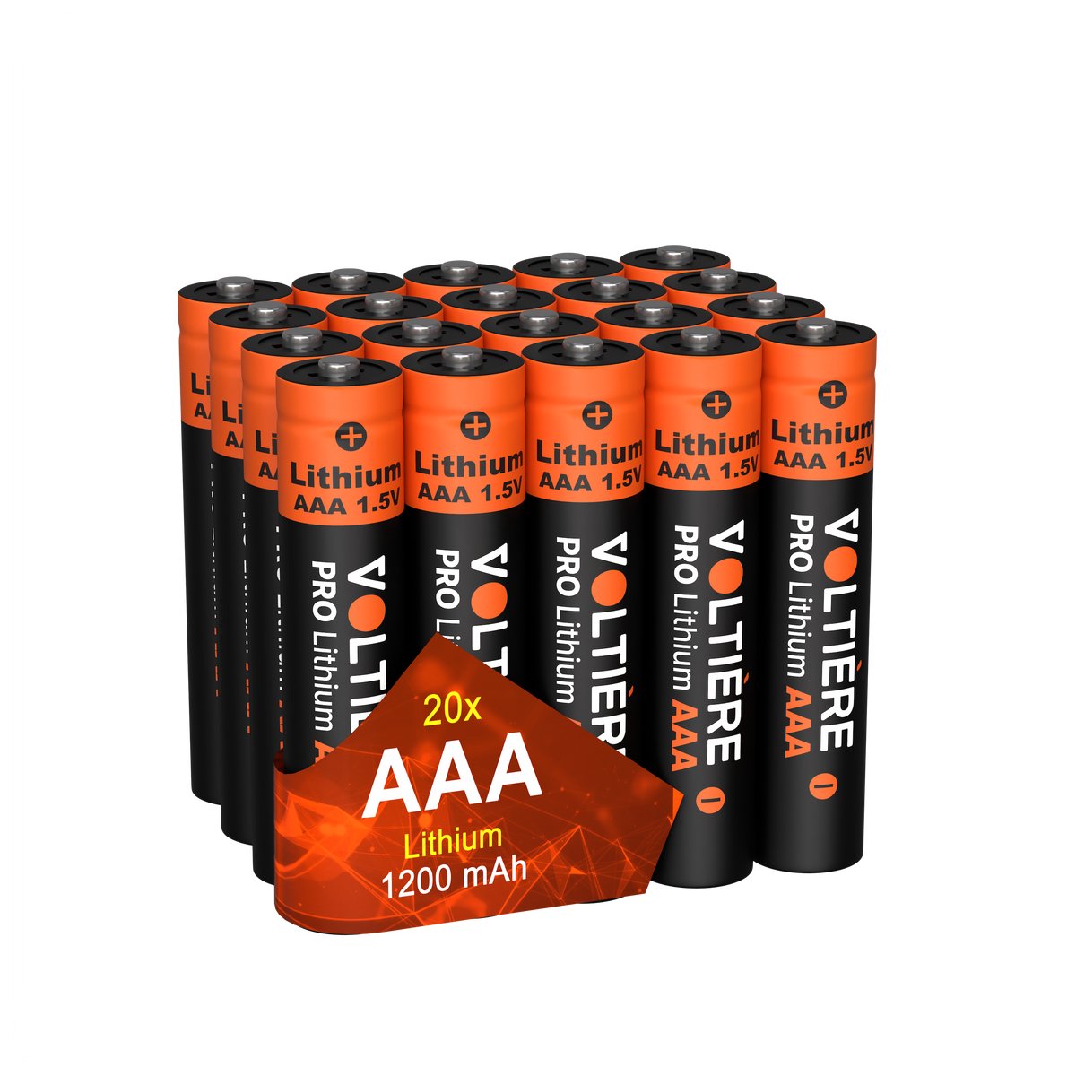 Voltière 20-Pack Lithium Batterijen AAA 1.5V - FR03 Wegwerpbatterij 1200 mAh