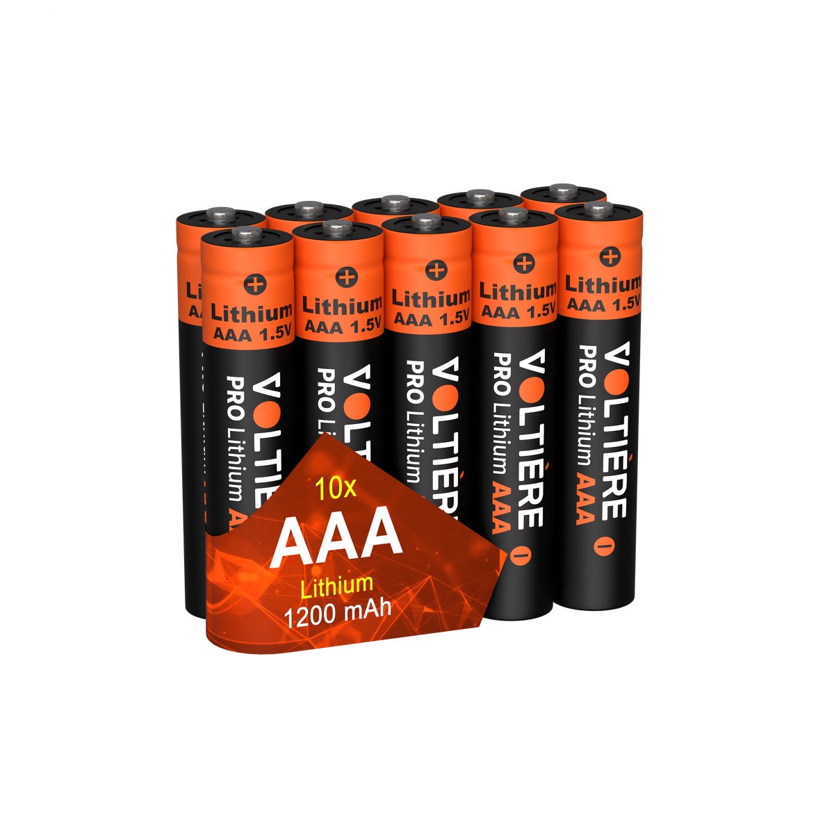 Voltière 10-Pack Lithium Batterijen AAA 1.5V - FR03 Wegwerpbatterij 1200 mAh