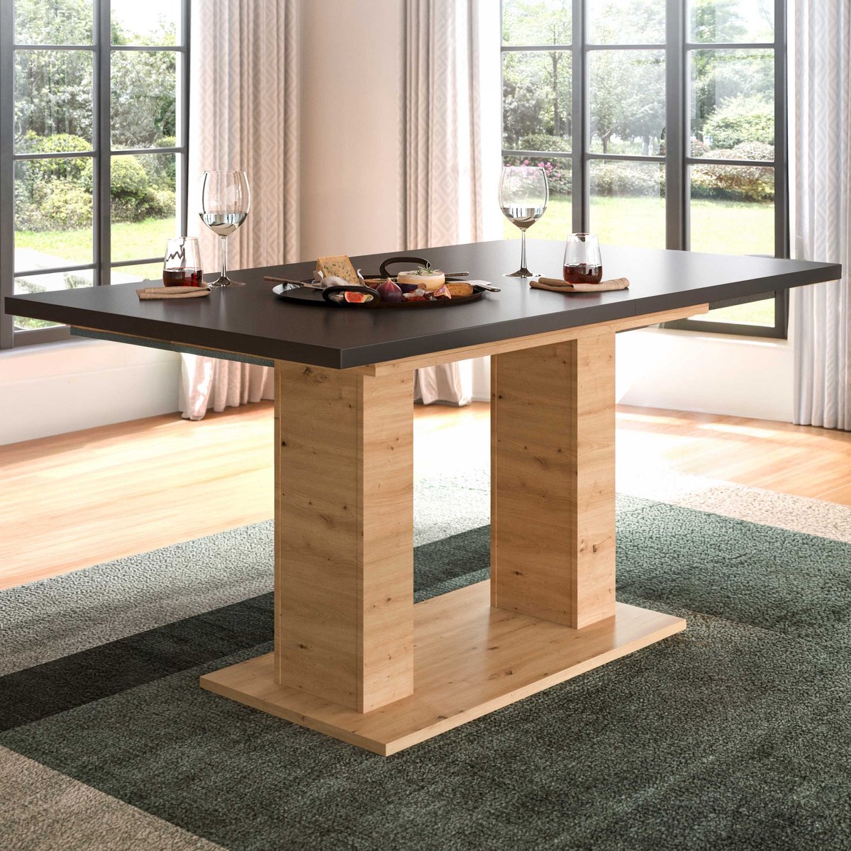 Uitschuifbare Eettafel Motion Emob - Artisan & Grijs - 150-190x76x90 Cm