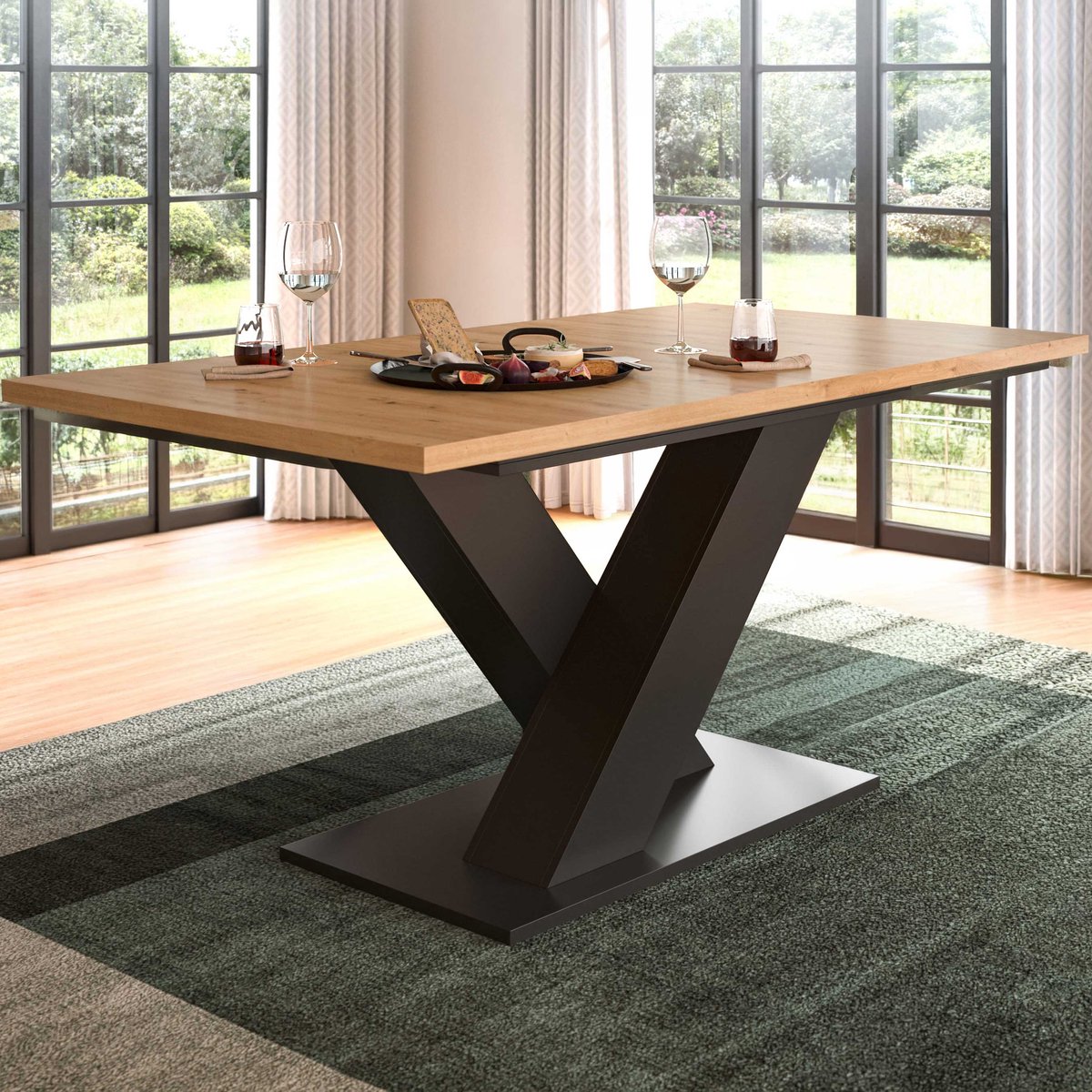 Uitschuifbare Eettafel Motion Emob - Artisan & Grijs - 150-190x76x90 Cm