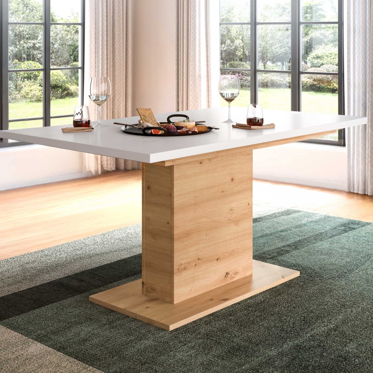 Uitschuifbare Eettafel Motion Emob - Artisan & Wit - 150-190x76x90cm