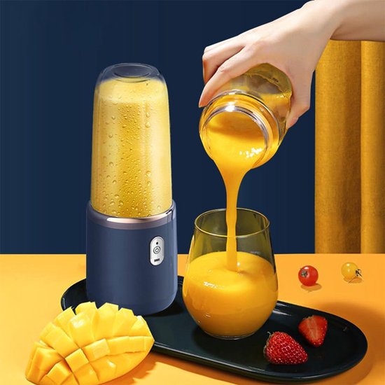Mini Blender - Portable Juicer - Verse Drankjes Maken - USB Oplaadbaar - 400ml Capaciteit - Zwart van MINI — afbeelding 2