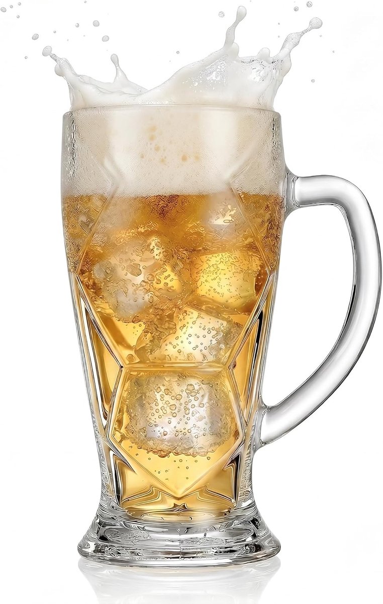 VHV - Bierpul - voetbalglas 600 ml - helder glas voor bier, frisdrank en cocktails - voor wedstrijdavond en voetbalfeest - Wereldkampioenschapsthema