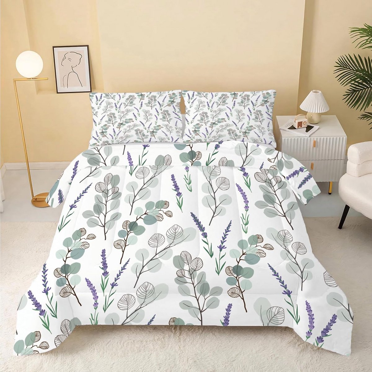 Dekbed Set - Omkeerbaar Dekbed - Alle Seizoenen - Hypoallergeen - 135x200 cm - Groen Paars