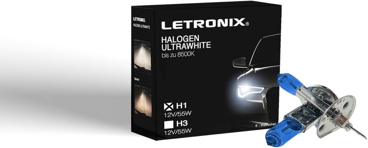 Halogeen autolampen - Xenon look - Verkeersverlichting - 8500 Kelvin - H1 55W - Koud wit