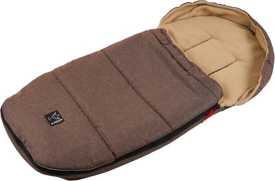 Kinderwagen Voetenzak - Baby deken - Baby warm houden - Waterafstotende buitenstof - 72 x 45 cm - Bruin melange — afbeelding 2