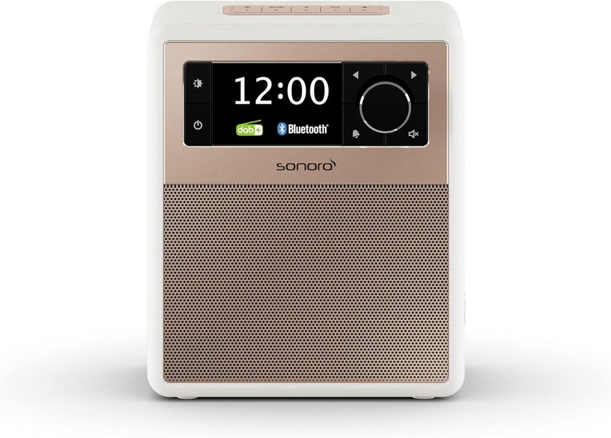 Digitale Radio - Draagbare Klokradio - Muziek Luisteren - DAB+ Ontvangst - Compact Formaat - Mat Wit