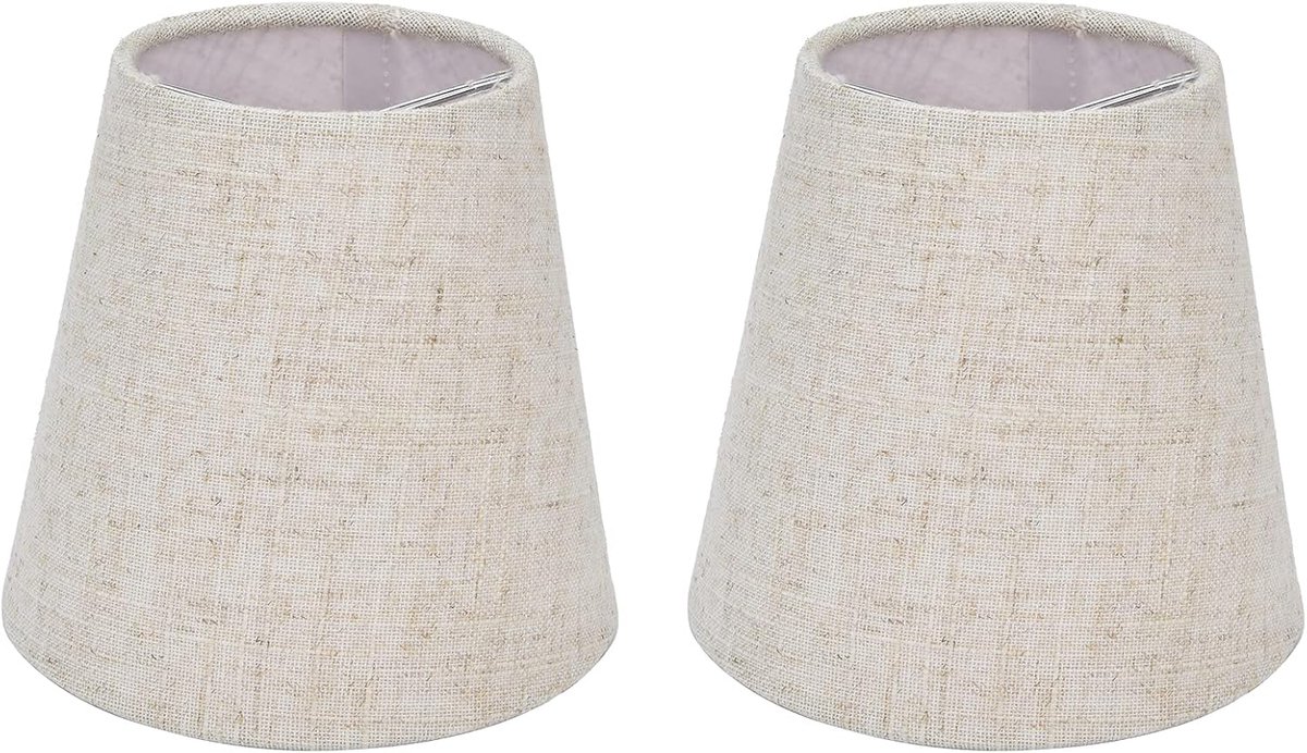 Set van 2 Beige Bell Lamp Shades Clip on voor Floor Hanglamp Vervanging met Kroonluchter Shades Light Covers
