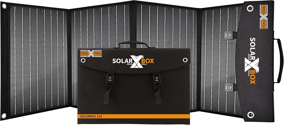 Opvouwbaar Zonnepaneel - Draagbare Energie - Onafhankelijke Stroom - Hoge Efficiëntie 22% - 120 Watt - Zwart
