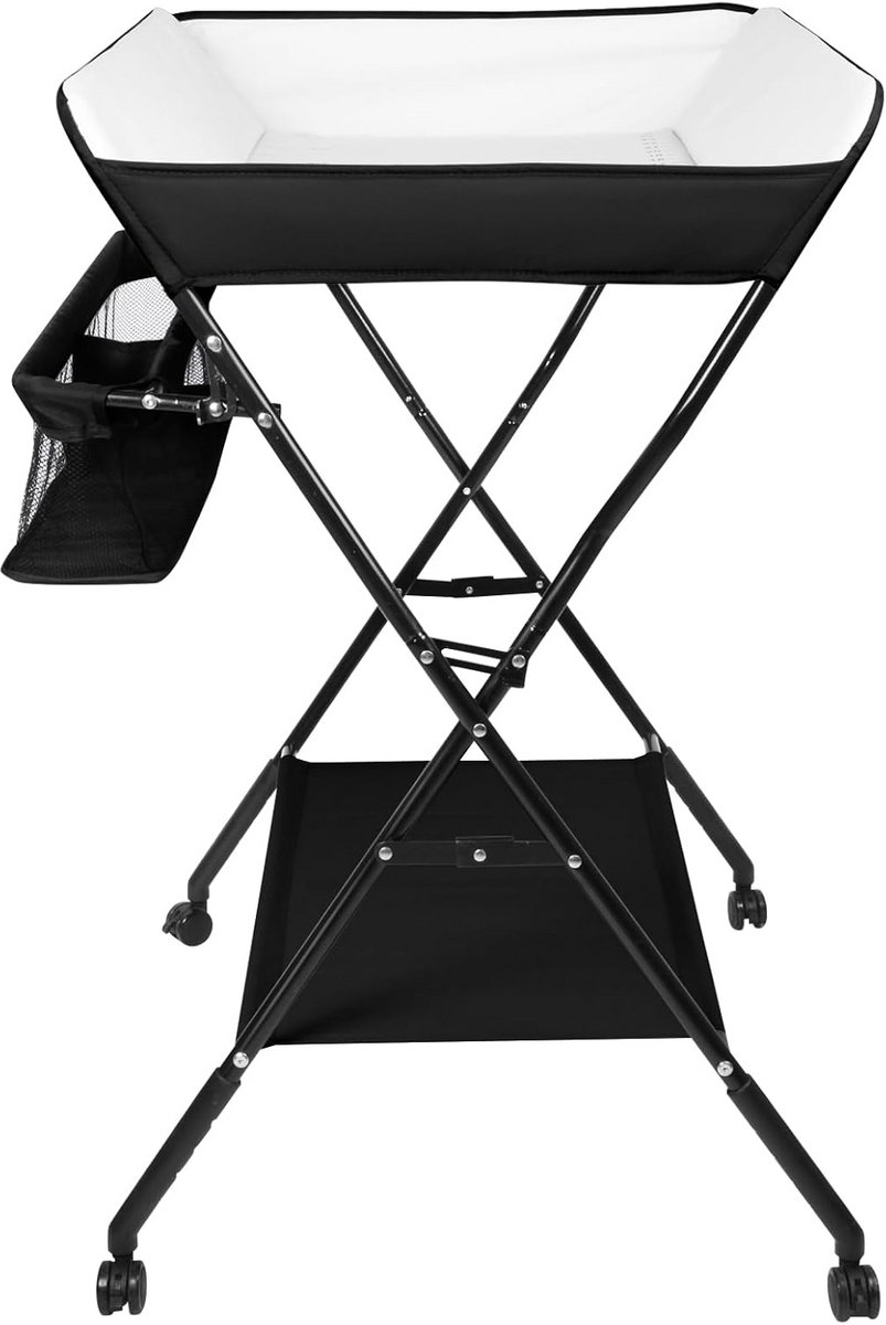 Baby Verschoontafel - Luier Commode - Baby Verzorgen - Opvouwbaar en Draagbaar - 86 x 62 x 96 cm - Zwart