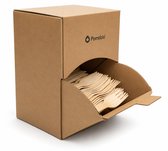 Fourchette en bois Pomebio - 1000 pièces Fourchette en bois dans une boîte distributrice - 160 mm