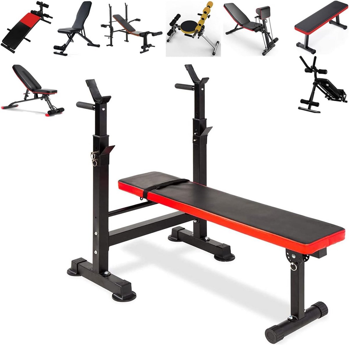 Verstelbare Trainingsbank - Fitness Bank - Full Body Workout - Stabiel Stalen Frame - 551 Lbs Capaciteit - Zwart