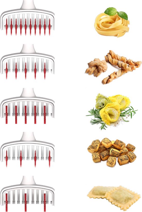 Deegsnijder - Pastamachine - Verse Pasta Maken - 20 Rollen - 12 cm Breed - Zilver — afbeelding 4